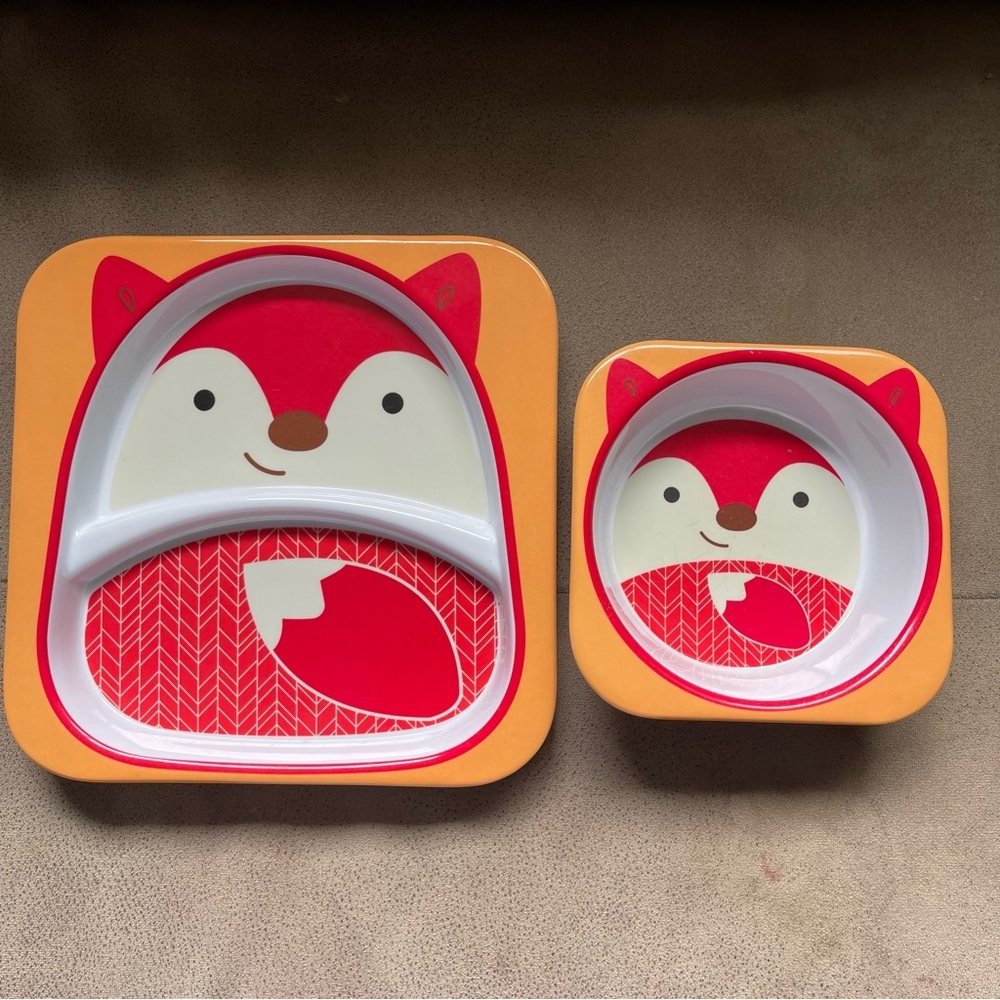 Skip Hop Fox Plate, Bowl and Water Bottle Set
